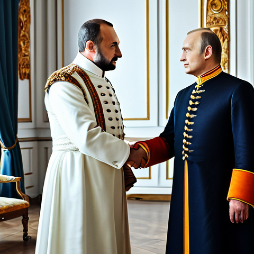 조지아 러시아 관계 - Historical Meeting**
"A formal meeting between a Russian Tsar and a Georgian King in the 18th centu...
