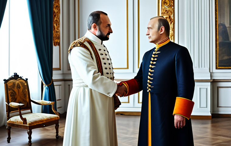 조지아 러시아 관계 - Historical Meeting**
"A formal meeting between a Russian Tsar and a Georgian King in the 18th centu...