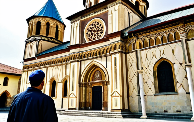 조지아의 다문화 사회 - **Prompt:** "A Georgian family hosting a Supra (traditional feast) in their home. The table is laden...