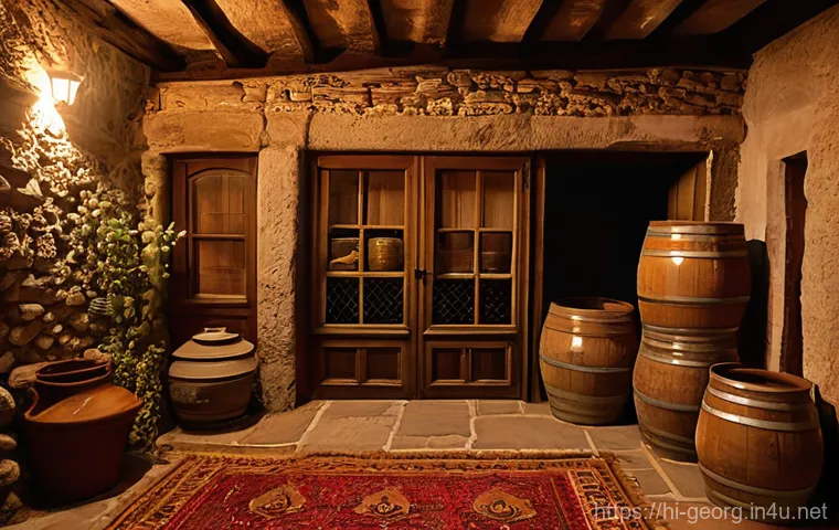 조지아 전통 건축 양식 - **Prompt:** The interior of a grand, spiritual Georgian church, featuring towering Byzantine-Georgia...